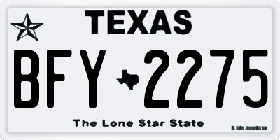 TX license plate BFY2275