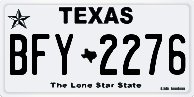 TX license plate BFY2276