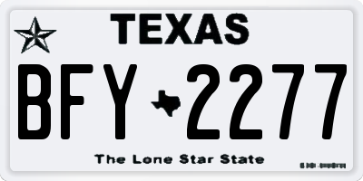 TX license plate BFY2277