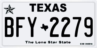 TX license plate BFY2279