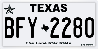 TX license plate BFY2280