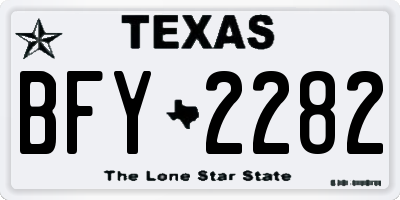 TX license plate BFY2282