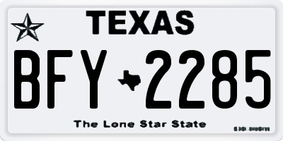 TX license plate BFY2285