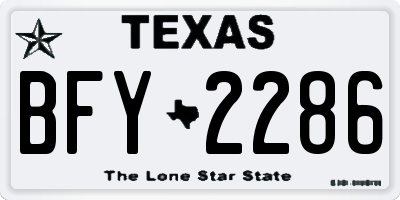 TX license plate BFY2286