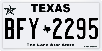 TX license plate BFY2295