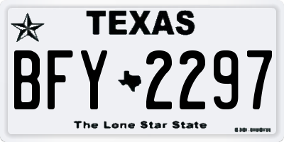 TX license plate BFY2297