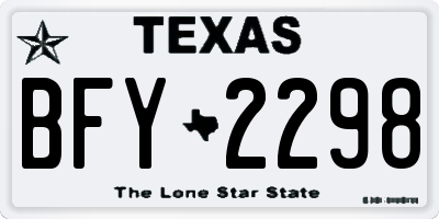 TX license plate BFY2298