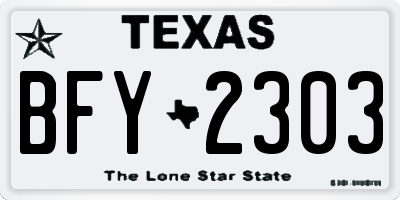 TX license plate BFY2303