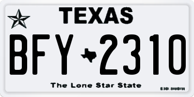 TX license plate BFY2310