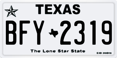 TX license plate BFY2319