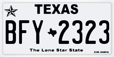 TX license plate BFY2323