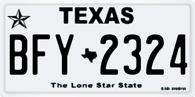 TX license plate BFY2324