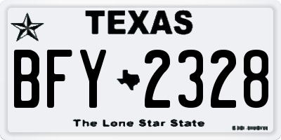 TX license plate BFY2328