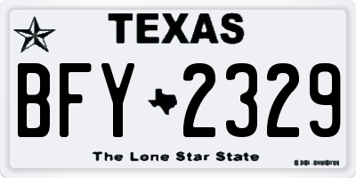 TX license plate BFY2329