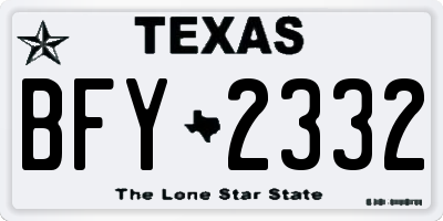 TX license plate BFY2332