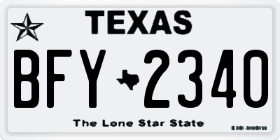 TX license plate BFY2340