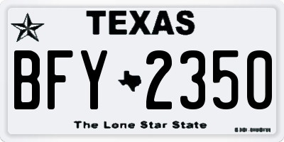 TX license plate BFY2350