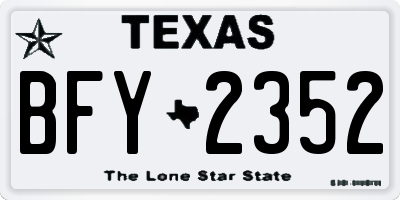 TX license plate BFY2352