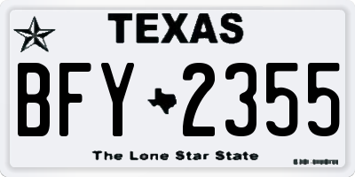 TX license plate BFY2355