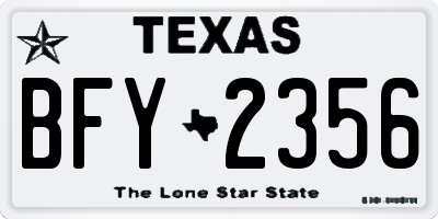 TX license plate BFY2356