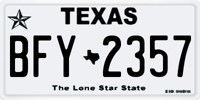 TX license plate BFY2357