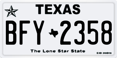 TX license plate BFY2358