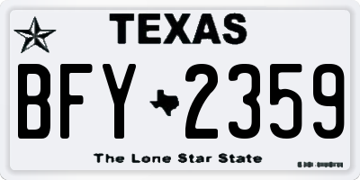 TX license plate BFY2359