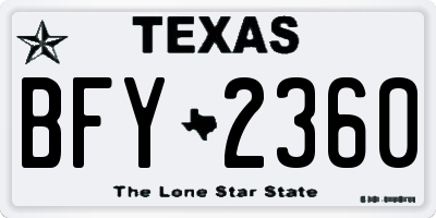 TX license plate BFY2360