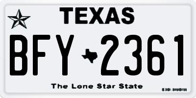 TX license plate BFY2361