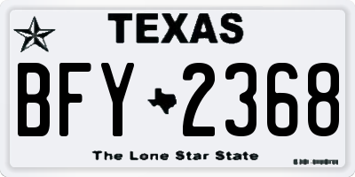 TX license plate BFY2368