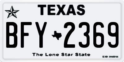 TX license plate BFY2369