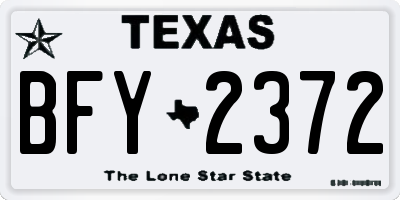 TX license plate BFY2372