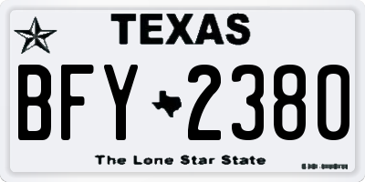 TX license plate BFY2380