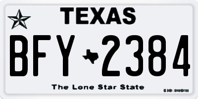 TX license plate BFY2384