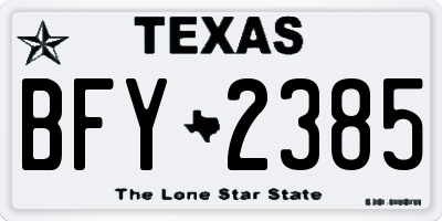 TX license plate BFY2385