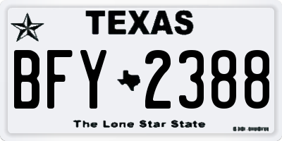 TX license plate BFY2388