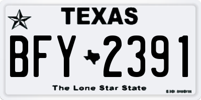 TX license plate BFY2391