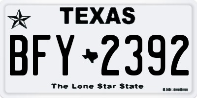 TX license plate BFY2392
