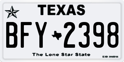 TX license plate BFY2398
