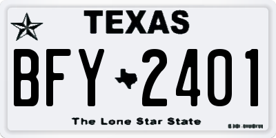 TX license plate BFY2401