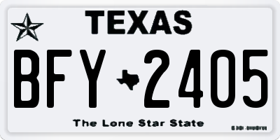 TX license plate BFY2405