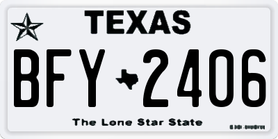 TX license plate BFY2406