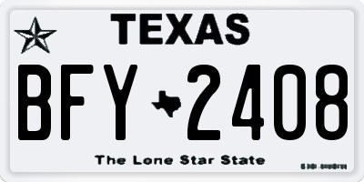 TX license plate BFY2408