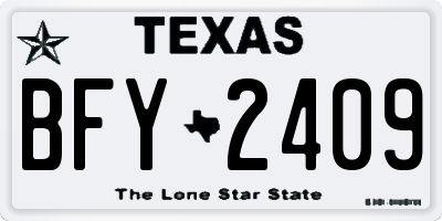 TX license plate BFY2409