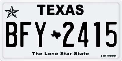 TX license plate BFY2415