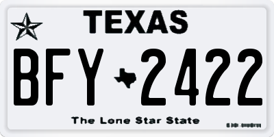 TX license plate BFY2422