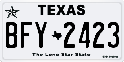 TX license plate BFY2423