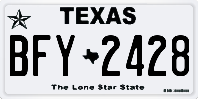 TX license plate BFY2428