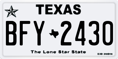 TX license plate BFY2430