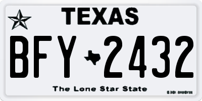 TX license plate BFY2432